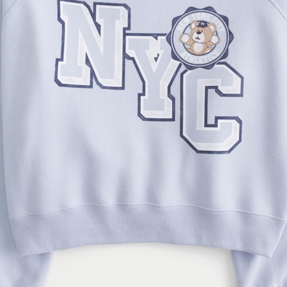 Hollister Sky Blue NYC Bomber Jacket - Picture 4 of 4